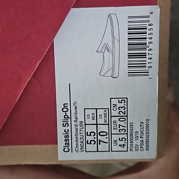 Vans Shoes - Rainbow checkered slip on vans